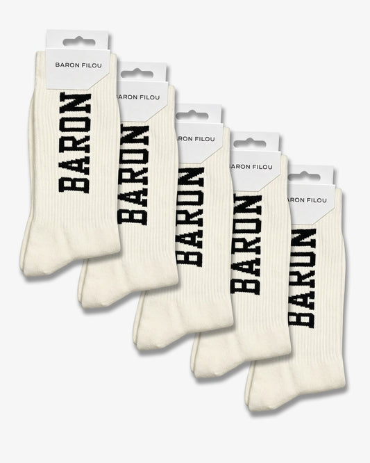 SS26 5-Pack BARON Sport Socks - Off-White