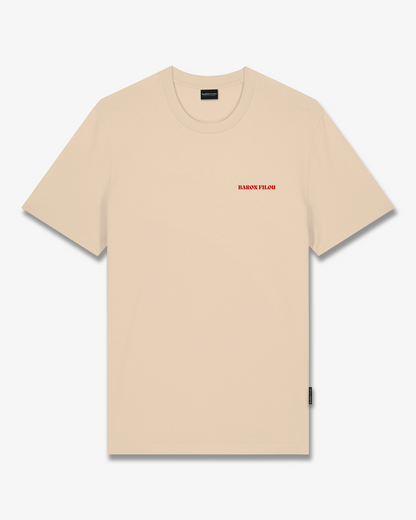 FW25 T-Shirt Backprint LEFT LANE CLUB - Sand brown