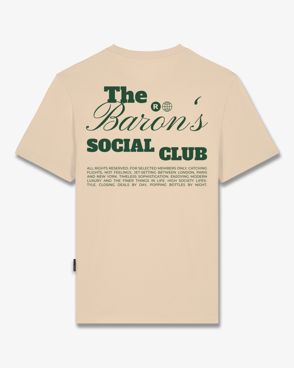 FW25 T-Shirt Backprint THE BARON SOCIAL CLUB - Sand brown