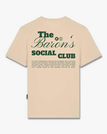 FW25 T-Shirt Backprint THE BARON SOCIAL CLUB - Sand brown