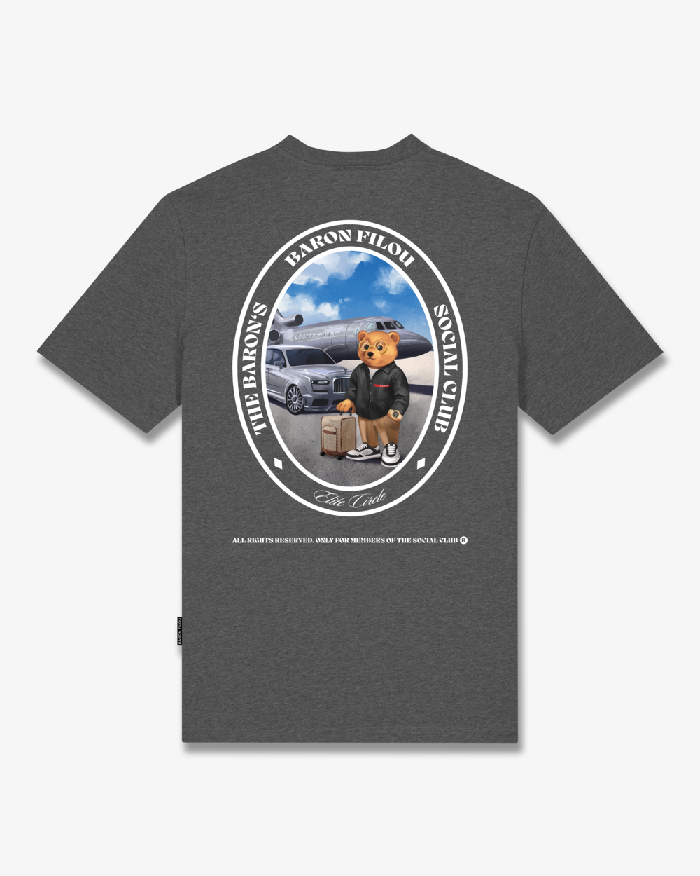 FW25 T-Shirt Oval Backprint Filou CLI. - Stone grey