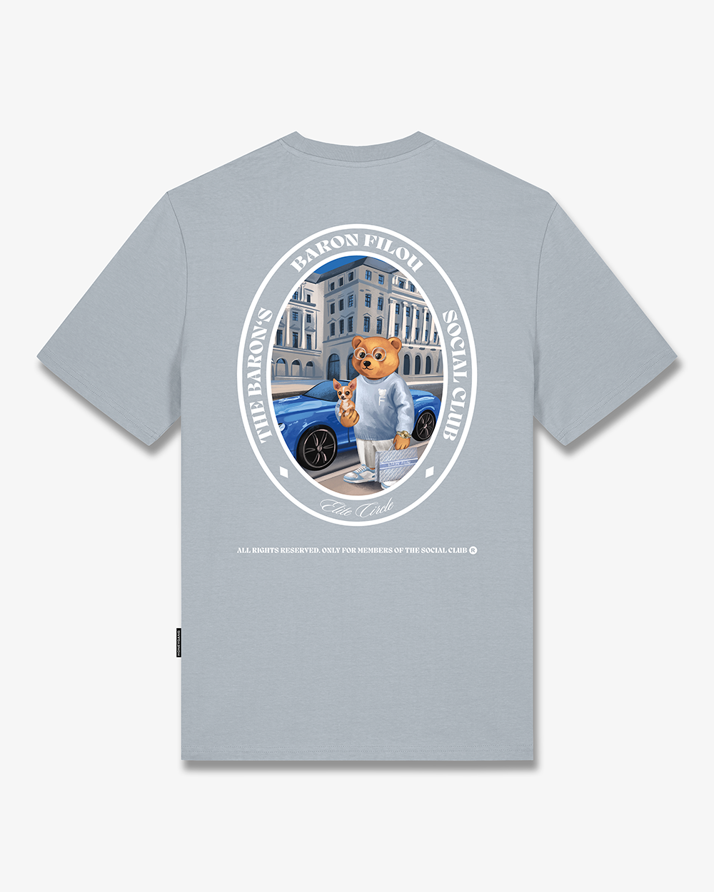 FW25 T-Shirt Oval Backprint Filou CXLIX. - Frosted blue