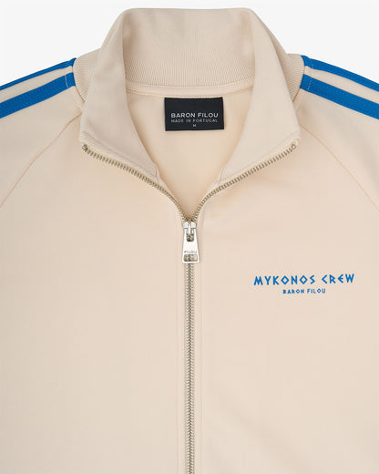 SS25 Tracksuit Jacket with Stripes, Mykonos Crew - Pearl white