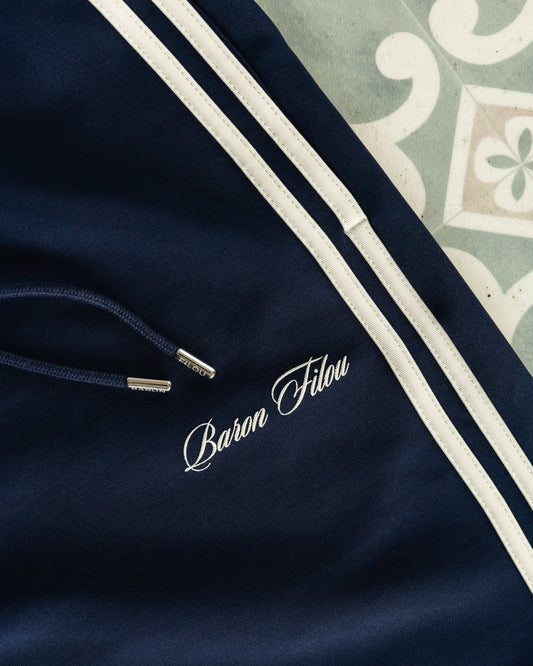 SS26 Oval Backprint Tracksuit Sweatpants Filou CLXVIII. CASA BARON - Navy blue