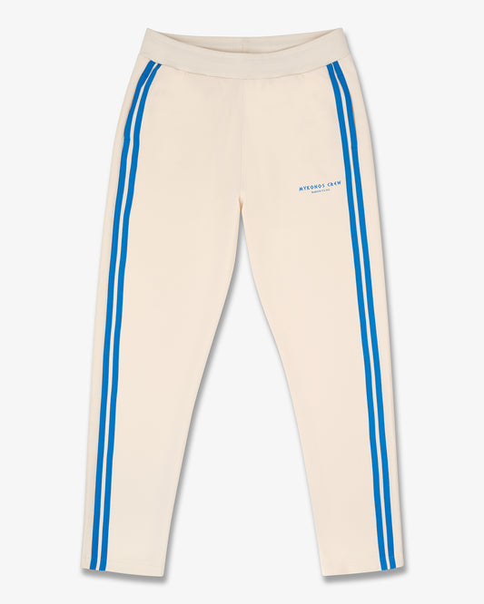 SS25 Tracksuit Sweatpants with Stripes, Mykonos Crew - Pearl white