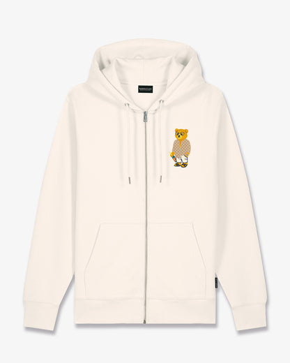 SS25 Embroidered Zip Hoodie Filou CXVIII. - Pearl white