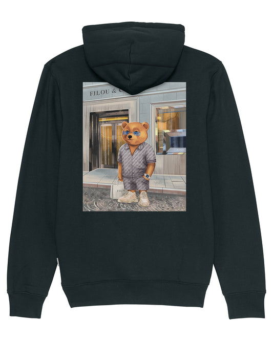 SS24 Organic Backprint Hoodie, Filou LXXVIII. - Black