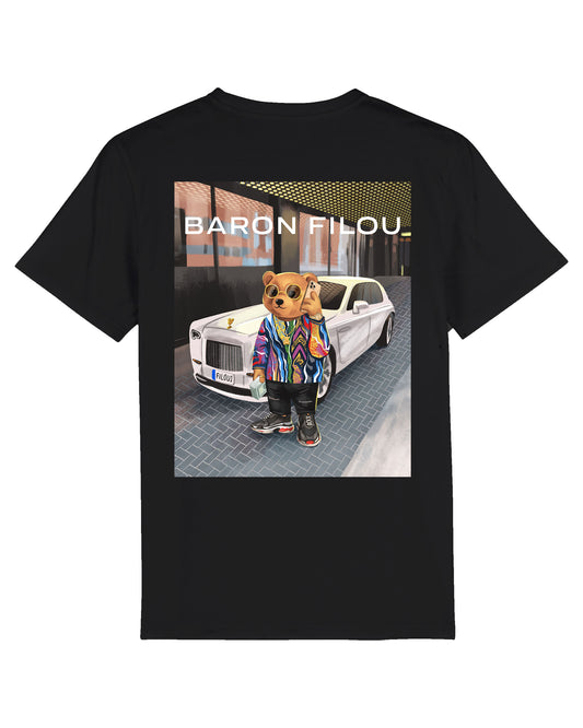 Organic T-Shirt with backprint, Filou LXVIII. - Black