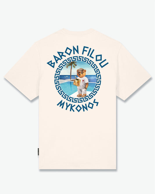 SS25 Oversized Backprint T-Shirt, Filou CXXIII., Mykonos - Pearl white