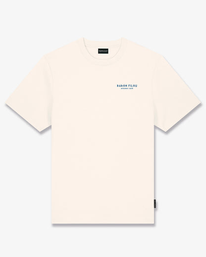 SS25 Oversized Backprint T-Shirt, Filou CXXIII., Mykonos - Pearl white