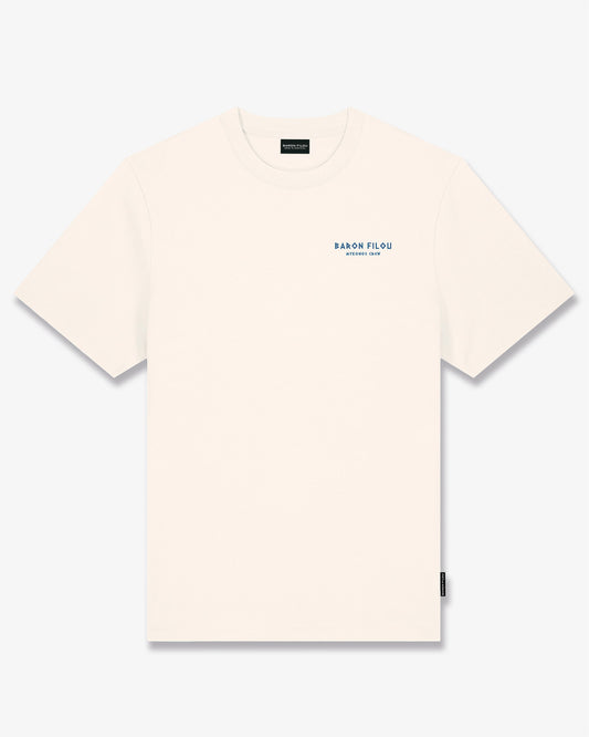 SS25 Oversized Backprint T-Shirt, Filou CXXIII., Mykonos - Pearl white